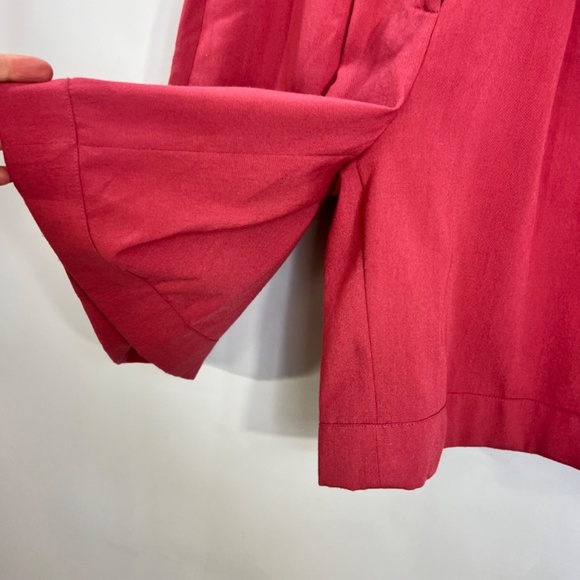 Vintage 90s watermelon pink high rise pleated long tailored baggy knee shorts M - Picture 9 of 16